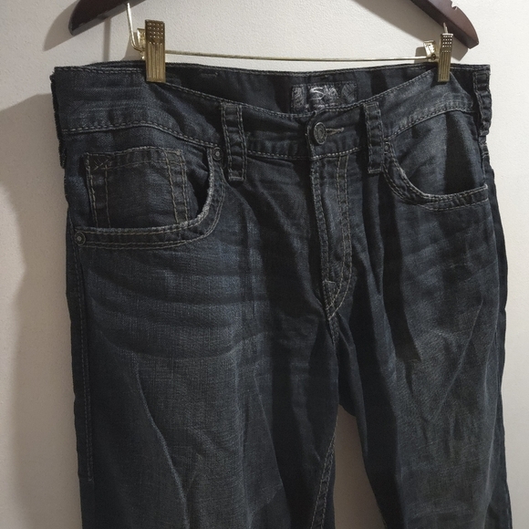 Silver | Gordie Men's Dark Blue Almost Grey Straight Leg Jeans - Picture 2 of 11